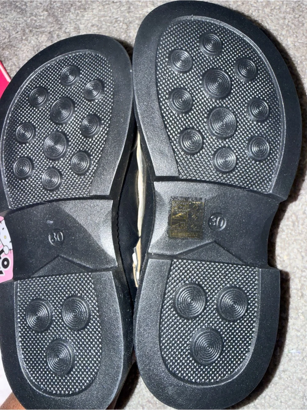 Girls Black and Cream Mary Jane School Shoes